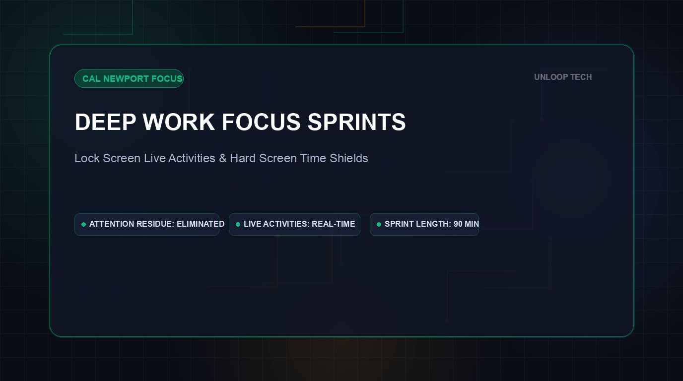 Спринты Deep Work Focus: освоение Cal Newport Focus с помощью iOS Live Activity