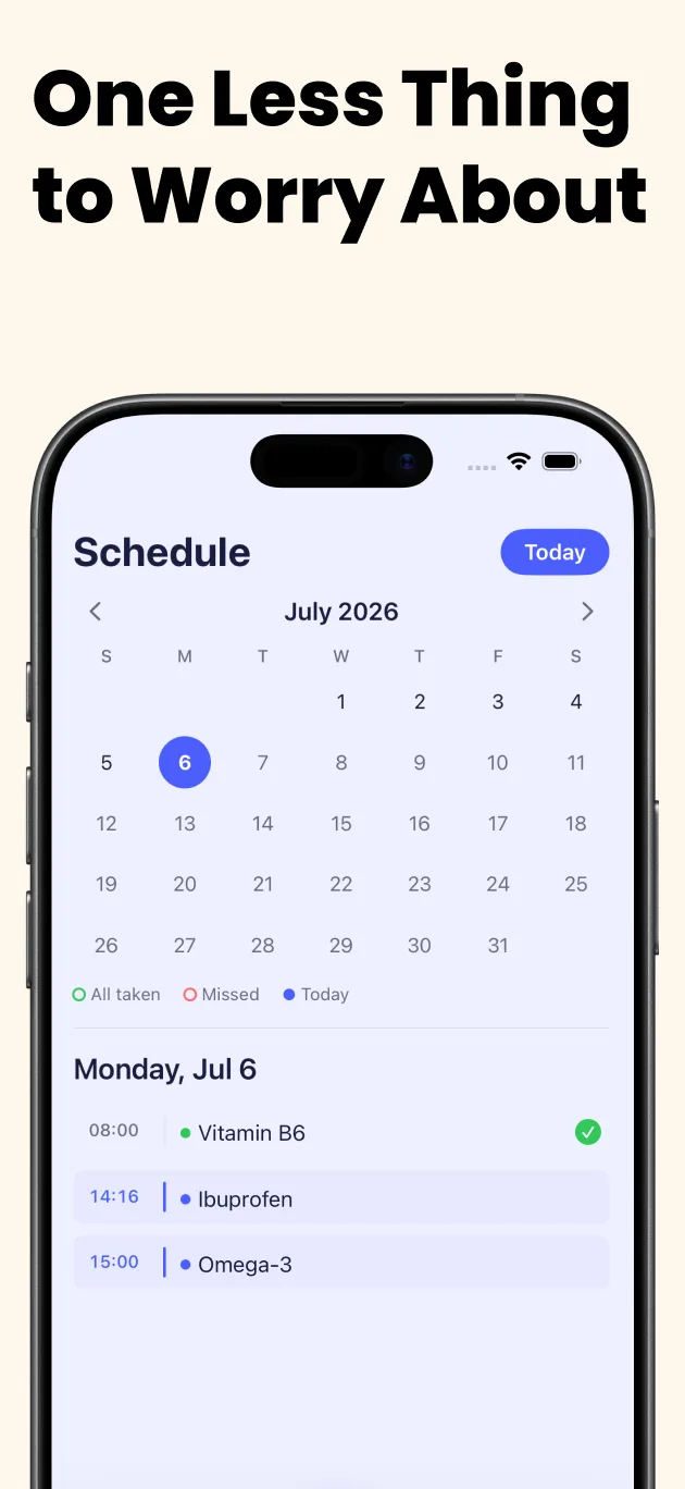 My Pills Reminder - Custom Controls & Settings on iPhone