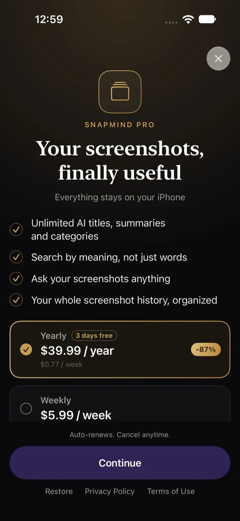 Snapmind - Custom Controls & Settings on iPhone